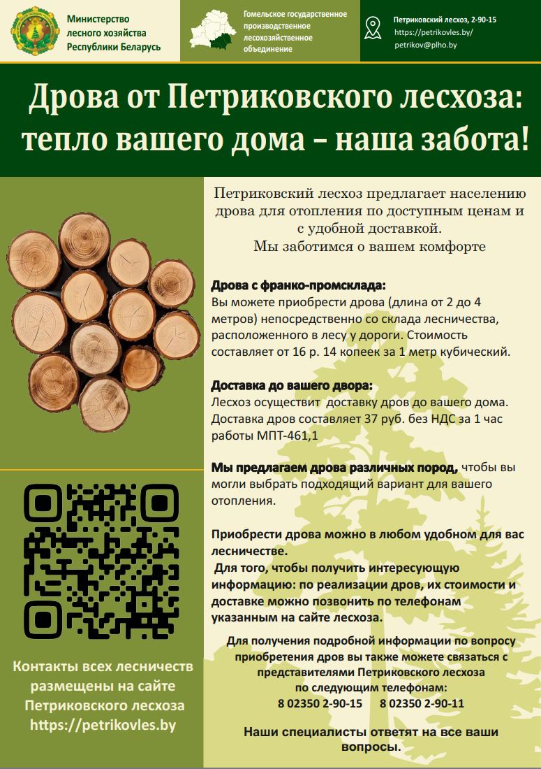 Дрова от Петриковского лесхоза: тепло вашего дома — наша забота!